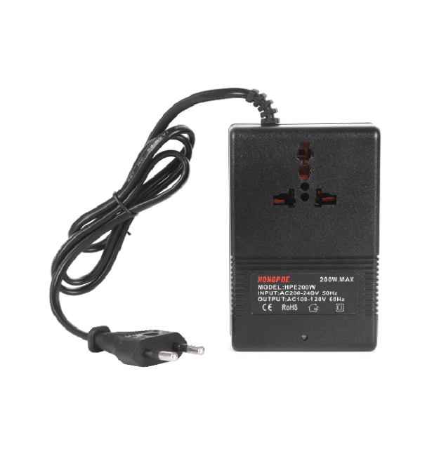 Перетворювач напруги трансформаторний 200W Input 220 V - Output 110V, + універсальна розетка