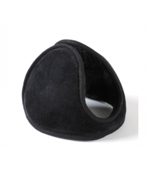 Зимові теплі амбушюри - навушники, плюш - оксамит, чорний