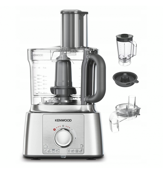 Kenwood Кухонный комбайн MultiPro Express, 1000Вт, чаша-пластик, корпус-пластик, насадок-5, серебристый
