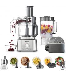 Kenwood Кухонный комбайн MultiPro Express, 1000Вт, чаша-пластик, корпус-пластик, насадок-5, серебристый