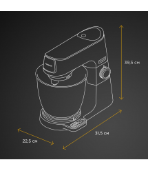 Kenwood Кухонная машина, 1200Вт, чаша-металл, корпус-металл, насадок-3, белый