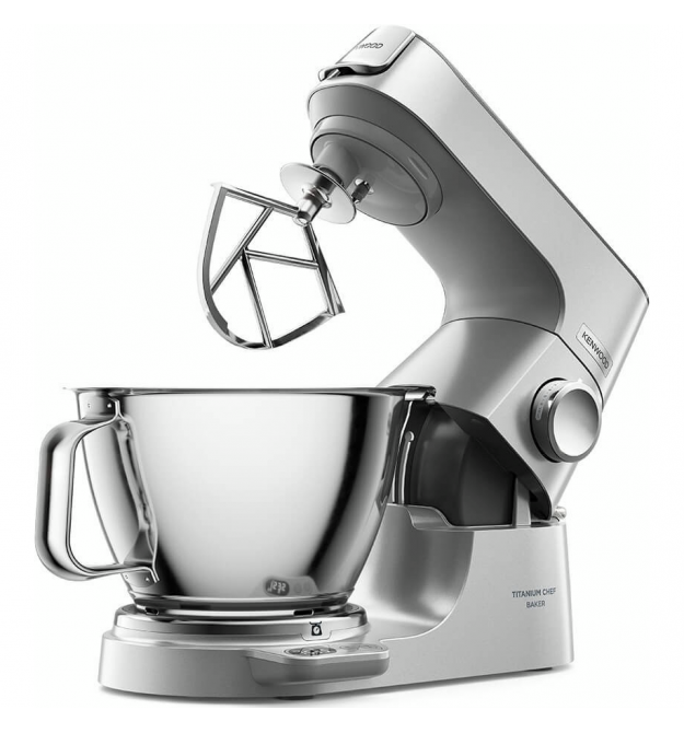 Kenwood Кухонная машина Titanium Chef Baker, 1200Вт, чаша-металл, корпус-металл, насадок-7, встроенные весы, серебристый