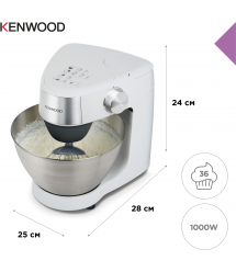 Kenwood Кухонная машина Prospero, 1000Вт, чаша-металл, корпус-пластик, насадок-5, белый