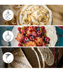 Kenwood Кухонная машина Chef, 1000Вт, чаша-пластик, корпус-металл, насадок-3, серебристый