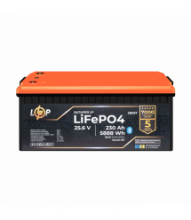 Аккумулятор LP LiFePO4 25,6V - 230 Ah (5888Wh) (BMS 200A/100А) пластик Smart BT