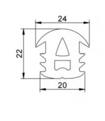 Ущільнювач для сонячних панелей (24*22*20 мм), EPDM