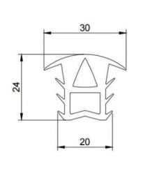 Ущільнювач для сонячних панелей (30*24*20 мм), EPDM