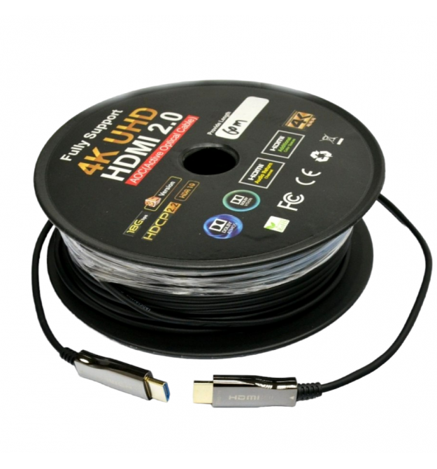 HDMI 2.0 патч-корд 100м с передачей сигнала 4K UHD по оптическому кабелю (AOC)