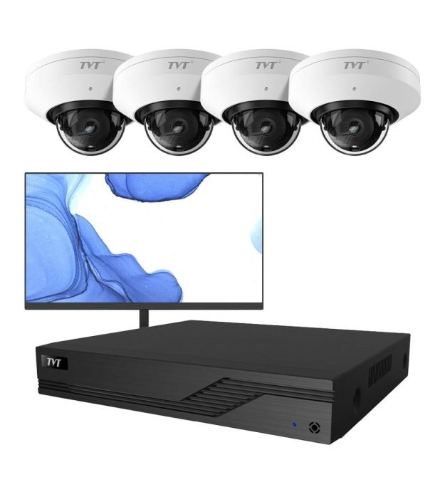 Комплект IP-відеонагляду на 4 камери з монітором TVT IP-Video Kit 4x5Mp (D) WiFi Monitor: