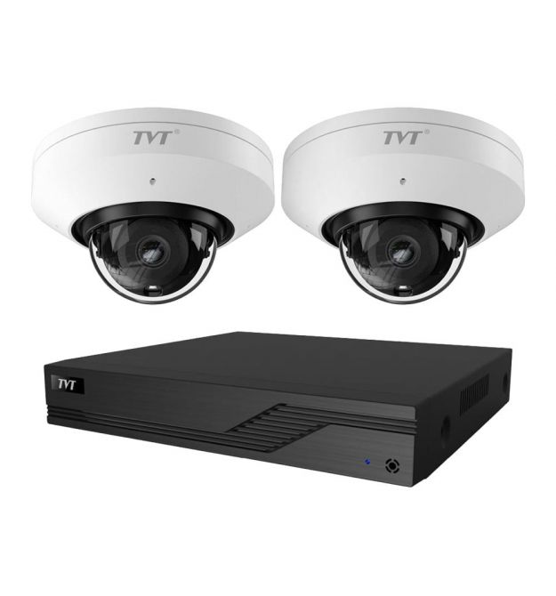 Комплект IP-відеонагляду на 2 камери TVT IP-Video Kit 2x5Mp (D) WiFi: 2 купольні 5Mp WiFi в