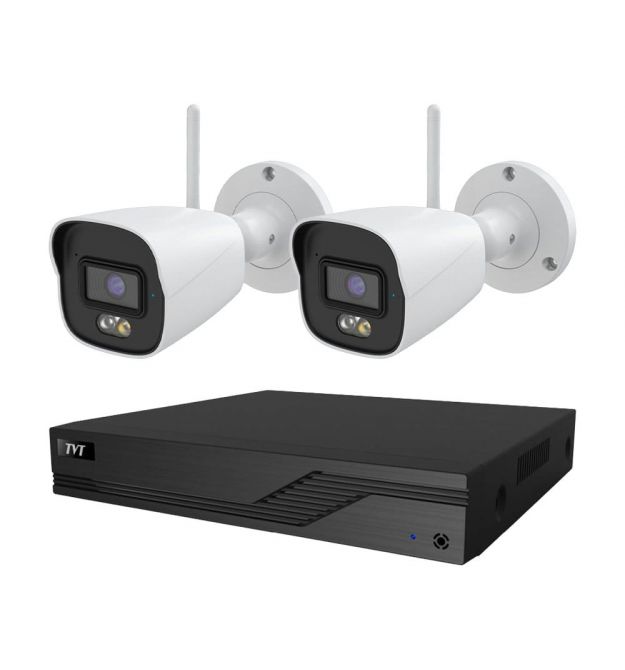 Комплект IP-відеонагляду на 2 камери TVT IP-Video Kit 2x5Mp (B) WiFi: 2 циліндричні 5Mp W