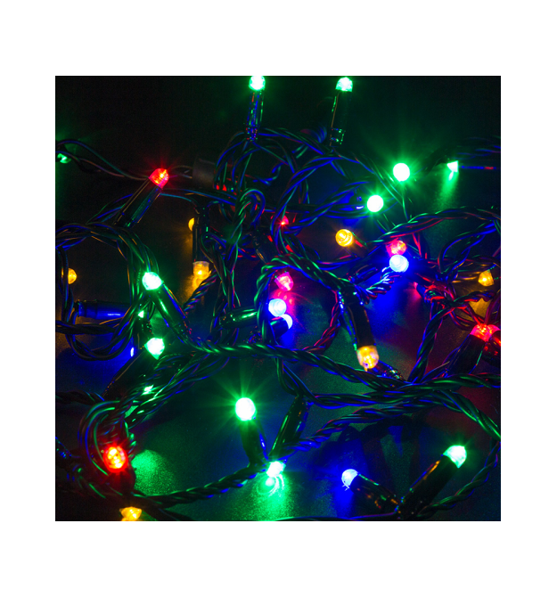 Гірлянда 160LED (Діод) RGB, 20 метрів, вилка, що підлягає, чорна ізоляція