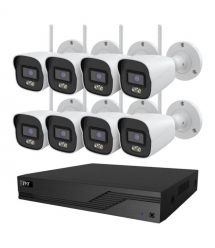 Комплект IP-відеонагляду на 8 камер TVT IP-Video Kit 8x5Mp (B) WiFi: 8 циліндричних 5Mp W
