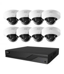 Комплект IP-відеонагляду на 8 камер TVT IP-Video Kit 8x5Mp (D) WiFi: 8 купольних 5Mp WiFi в