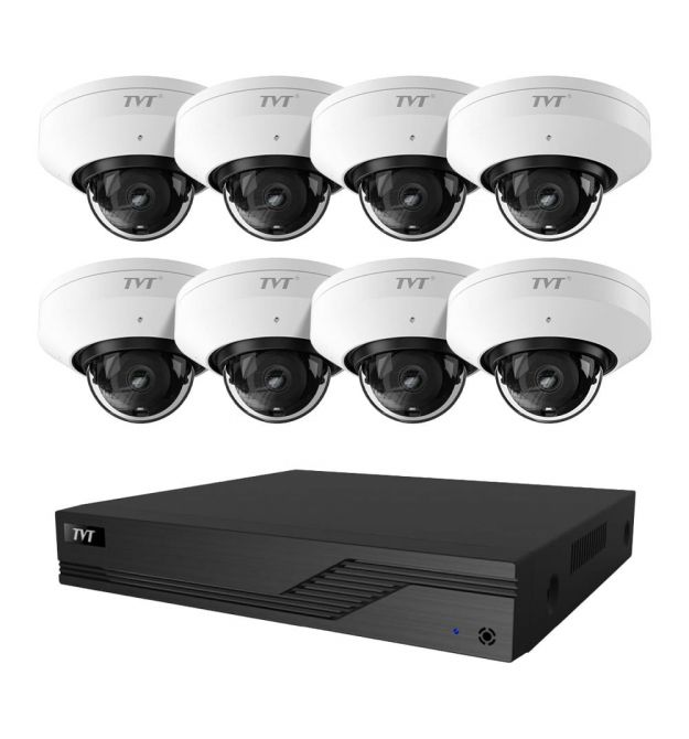 Комплект IP-відеонагляду на 8 камер TVT IP-Video Kit 8x5Mp (D) WiFi: 8 купольних 5Mp WiFi в