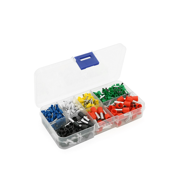 Набір клем - наконечників 380шт (E0508-85, E7508-90, E1008-40, E2508-75, E4009-45, E6012-45) у боксі