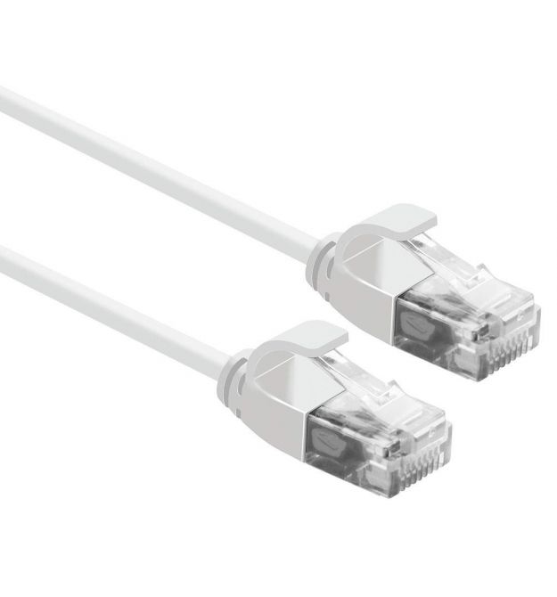 Патч-корд U-UTP, 1.5м, кат. 6А, 28AWG, белый, Slim, LSZH