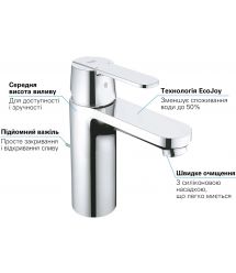 Grohe Смеситель для раковины Get M дл. излива - 122мм, неповоротный, 1 рычаг, хром