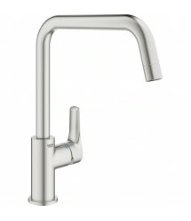 Grohe Смеситель для кухни Via, дл.излива - 228мм, поворотный, 1рычаг, супер сталь