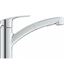Grohe Смеситель для кухни Via, дл.излива - 227мм, поворотный/вытяжной, 1рычаг, хром