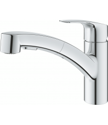 Grohe Смеситель для кухни Via, дл.излива - 227мм, поворотный/вытяжной, 1рычаг, хром