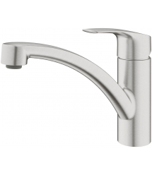 Grohe Смеситель для кухни Via, дл.излива - 227мм, поворотный, 1рычаг, супер сталь