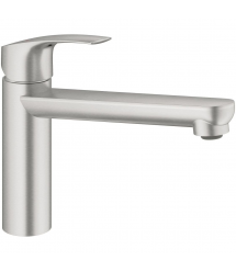 Grohe Смеситель для кухни Via, дл.излива - 222мм, поворотный, 1рычаг, супер сталь
