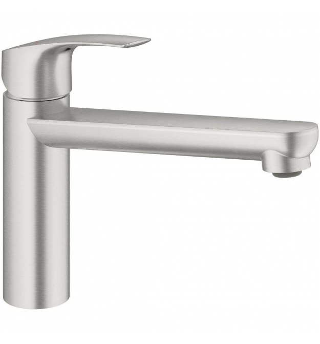 Grohe Смеситель для кухни Via, дл.излива - 222мм, поворотный, 1рычаг, супер сталь