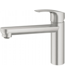 Grohe Смеситель для кухни Via, дл.излива - 222мм, поворотный, 1рычаг, супер сталь