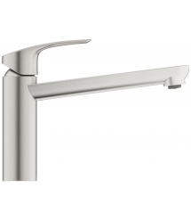 Grohe Смеситель для кухни Via, дл.излива - 222мм, поворотный, 1рычаг, супер сталь