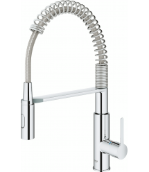 Grohe Смеситель для кухни Via Cosmo, дл.излива - 236мм, поворотный/гибкий, 1рычаг, хром