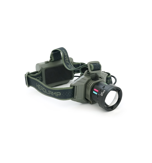 Налобний ліхтарик BP-8098TG, Zoom, 1 режим, корпус метал, водостійкий, живлення від 2*18650, індикація заряду, Type-C кабель, BO