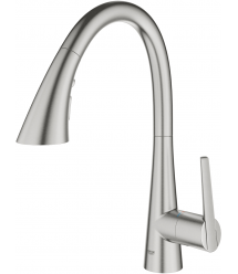 Grohe Смеситель для кухни Scala, дл.излива - 231мм, поворотный/вытяжной, 1рычаг, супер сталь