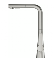 Grohe Смеситель для кухни Scala, дл.излива - 205мм, поворотный/вытяжной, 1рычаг, супер сталь