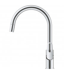 Grohe Смеситель для кухни QuickFix Start Flow, дл.излива - 215мм, поворотный/вытяжной, 1рычаг, хром