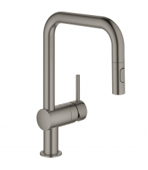 Grohe Смеситель для кухни Minta, дл.излива - 225мм, поворотный/вытяжной, 1рычаг, матовый графит