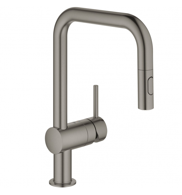 Grohe Смеситель для кухни Minta, дл.излива - 225мм, поворотный/вытяжной, 1рычаг, матовый графит