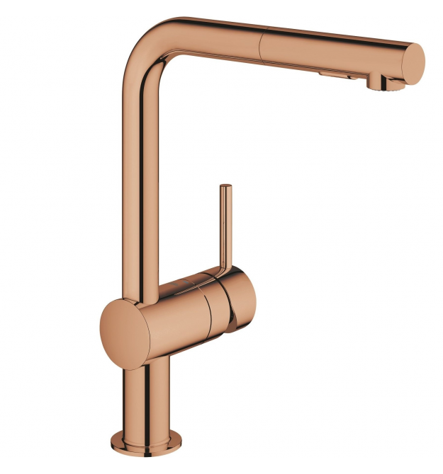 Grohe Смеситель для кухни Minta, дл.излива - 223мм, поворотный/вытяжной, 1рычаг, теплый закат