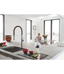 Grohe Смеситель для кухни Essence, дл.излива - 240мм, поворотный/гибкий, 1рычаг, матовый графит