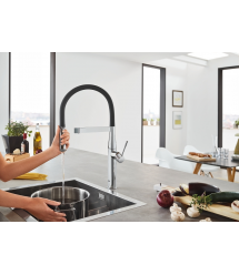 Grohe Смеситель для кухни Essence, дл.излива - 240мм, поворотный, гибкий, 1 рычаг, хром