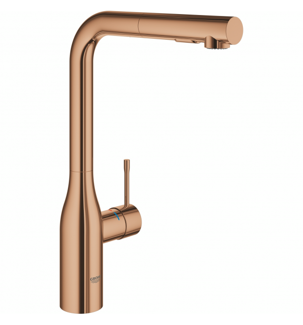 Grohe Смеситель для кухни Essence, дл.излива - 204мм, поворотный/вытяжной, 1рычаг, теплый закат