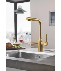 Grohe Смеситель для кухни Essence, дл.излива - 204мм, поворотный/вытяжной, 1рычаг, матовый теплый закат