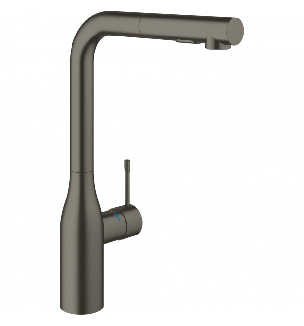Grohe Смеситель для кухни Essence, дл.излива - 204мм, поворотный/вытяжной, 1рычаг, матовый графит