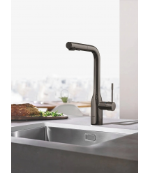 Grohe Смеситель для кухни Essence, дл.излива - 204мм, поворотный/вытяжной, 1рычаг, графит