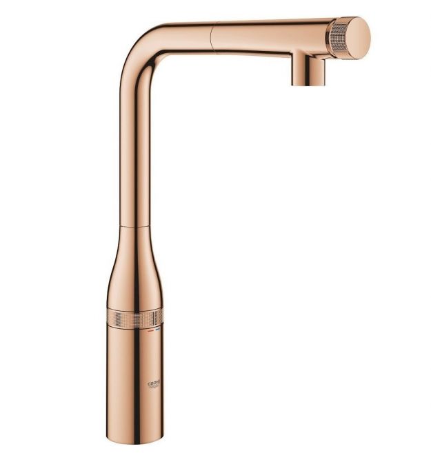 Grohe Смеситель для кухни Essence Smart Control, дл.излива - 199мм, поворотный/вытяжной, вентиль/кнопка, теплый закат