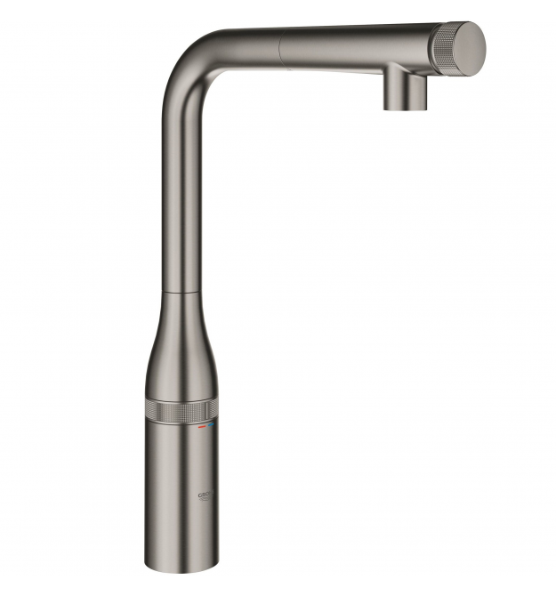 Grohe Смеситель для кухни Essence Smart Control, дл.излива - 199мм, поворотный/вытяжной, вентиль/кнопка, матовый графит