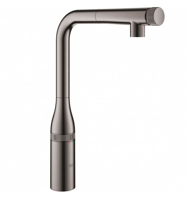Grohe Смеситель для кухни Essence Smart Control, дл.излива - 199мм, поворотный/вытяжной, вентиль/кнопка, графит