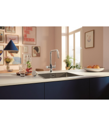 Grohe Смеситель для кухни Blue Pure Start, дл.излива - 223мм, поворотный, 1+1 фильтр, хром