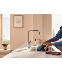 Grohe Смеситель для кухни Blue Pure Start, дл.излива - 223мм, поворотный, 1+1 фильтр, хром