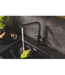 Grohe Смеситель для кухни Blue Pure Minta, длина излива - 223мм, поворотный/вытяжной, 2 воды, фантомный черный